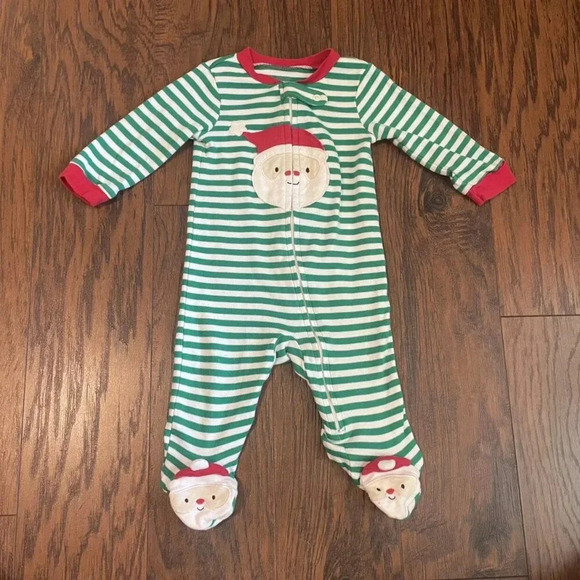 Carter's 6 Months Christmas Footed Pajamas 2 Pack With Santa & Reindeer - Picture 6 of 10